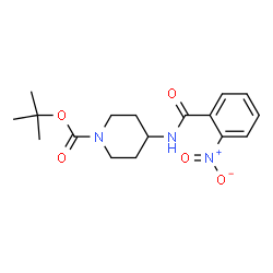 ChemSpider 2D Image | tert-Butyl 4-(2-nitrobenzamido)piperidine-1-carboxylate | C17H23N3O5
