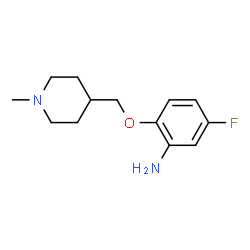 ChemSpider 2D Image | 5-Fluoro-2-[(1-methyl-4-piperidinyl)methoxy]aniline | C13H19FN2O