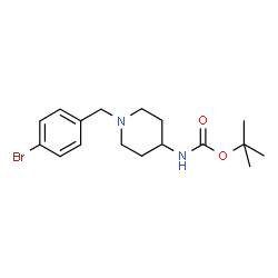 ChemSpider 2D Image | tert-Butyl 1-(4-bromobenzyl)piperidin-4-ylcarbamate | C17H25BrN2O2