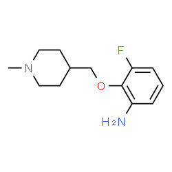 ChemSpider 2D Image | 3-Fluoro-2-[(1-methyl-4-piperidinyl)methoxy]aniline | C13H19FN2O