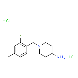 ChemSpider 2D Image | 1-(2-Fluoro-4-methylbenzyl)-4-piperidinamine dihydrochloride | C13H21Cl2FN2