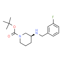 ChemSpider 2D Image | TERT-BUTYL (3S)-3-{[(3-FLUOROPHENYL)METHYL]AMINO}PIPERIDINE-1-CARBOXYLATE | C17H25FN2O2
