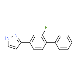 ChemSpider 2D Image | 3-(2-Fluoro-4-biphenylyl)-1H-pyrazole | C15H11FN2