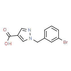 ChemSpider 2D Image | 1-(3-Bromobenzyl)-1H-pyrazole-4-carboxylic acid | C11H9BrN2O2