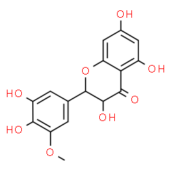 ChemSpider 2D Image | 2-(3,4-Dihydroxy-5-methoxyphenyl)-3,5,7-trihydroxy-2,3-dihydro-4H-chromen-4-one | C16H14O8
