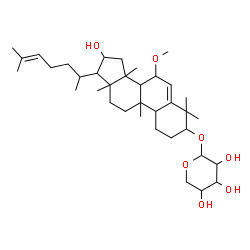 ChemSpider 2D Image | 16-Hydroxy-7-methoxy-9,10,14-trimethyl-4,9-cyclo-9,10-secocholesta-5,24-dien-1-yl pentopyranoside | C36H60O7
