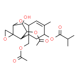 ChemSpider 2D Image | 4,15-Diacetoxy-3-hydroxy-12,13-epoxytrichothec-9-en-8-yl 2-methylpropanoate | C23H32O9