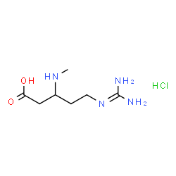 ChemSpider 2D Image | 5-Carbamimidamido-3-(methylamino)pentanoic acid hydrochloride (1:1) | C7H17ClN4O2