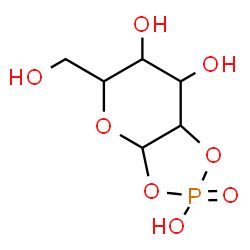 ChemSpider 2D Image | 5-(Hydroxymethyl)tetrahydro-3aH-[1,3,2]dioxaphospholo[4,5-b]pyran-2,6,7-triol 2-oxide | C6H11O8P