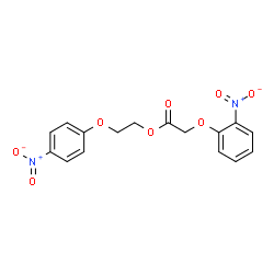ChemSpider 2D Image | 2-(4-Nitrophenoxy)ethyl (2-nitrophenoxy)acetate | C16H14N2O8