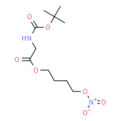 ChemSpider 2D Image | 4-(Nitrooxy)butyl N-{[(2-methyl-2-propanyl)oxy]carbonyl}glycinate | C11H20N2O7