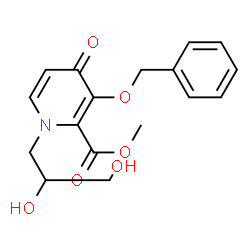 ChemSpider 2D Image | Methyl 3-(benzyloxy)-1-(2,3-dihydroxypropyl)-4-oxo-1,4-dihydro-2-pyridinecarboxylate | C17H19NO6