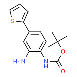 ChemSpider 2D Image | 2-Methyl-2-propanyl [2-amino-4-(2-thienyl)phenyl]carbamate | C15H18N2O2S
