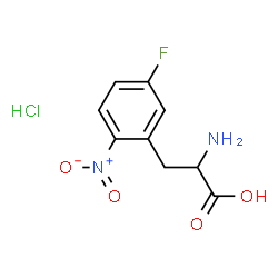 ChemSpider 2D Image | 3-Fluoro-6-nitrophenylalanine hydrochloride (1:1) | C9H10ClFN2O4