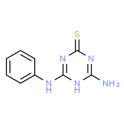 ChemSpider 2D Image | 4-Amino-6-anilino-1,3,5-triazine-2(5H)-thione | C9H9N5S