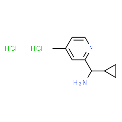 ChemSpider 2D Image | 1-Cyclopropyl-1-(4-methyl-2-pyridinyl)methanamine dihydrochloride | C10H16Cl2N2