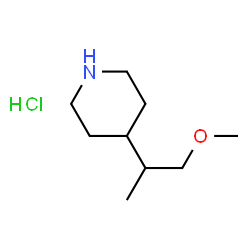 ChemSpider 2D Image | 4-(1-Methoxypropan-2-yl)piperidine hydrochloride | C9H20ClNO