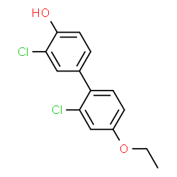 ChemSpider 2D Image | 2',3-Dichloro-4'-ethoxy-4-biphenylol | C14H12Cl2O2