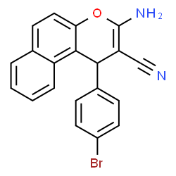 ChemSpider 2D Image | 3-Amino-1-(4-bromophenyl)-1H-benzo[f]chromene-2-carbonitrile | C20H13BrN2O