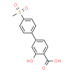 ChemSpider 2D Image | 3-Hydroxy-4'-(methylsulfonyl)-4-biphenylcarboxylic acid | C14H12O5S