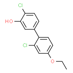 ChemSpider 2D Image | 2',4-Dichloro-4'-ethoxy-3-biphenylol | C14H12Cl2O2