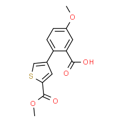 ChemSpider 2D Image | 5-Methoxy-2-[5-(methoxycarbonyl)-3-thienyl]benzoic acid | C14H12O5S