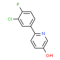 ChemSpider 2D Image | 6-(3-Chloro-4-fluorophenyl)-3-pyridinol | C11H7ClFNO