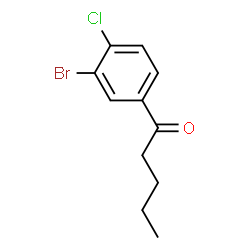 ChemSpider 2D Image | 1-(3-Bromo-4-chlorophenyl)-1-pentanone | C11H12BrClO