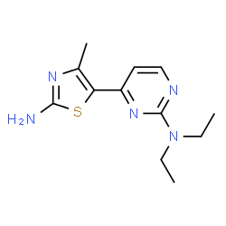ChemSpider 2D Image | 4-(2-Amino-4-methyl-1,3-thiazol-5-yl)-N,N-diethyl-2-pyrimidinamine | C12H17N5S
