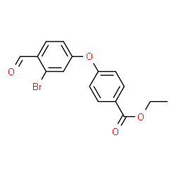 ChemSpider 2D Image | Ethyl 4-(3-bromo-4-formylphenoxy)benzoate | C16H13BrO4