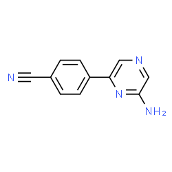 ChemSpider 2D Image | 4-(6-Amino-2-pyrazinyl)benzonitrile | C11H8N4