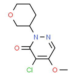 ChemSpider 2D Image | 4-Chloro-5-methoxy-2-(tetrahydro-2H-pyran-3-yl)-3(2H)-pyridazinone | C10H13ClN2O3