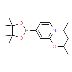 ChemSpider 2D Image | 2-(2-Pentanyloxy)-4-(4,4,5,5-tetramethyl-1,3,2-dioxaborolan-2-yl)pyridine | C16H26BNO3