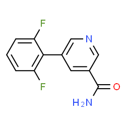 ChemSpider 2D Image | 5-(2,6-Difluorophenyl)nicotinamide | C12H8F2N2O