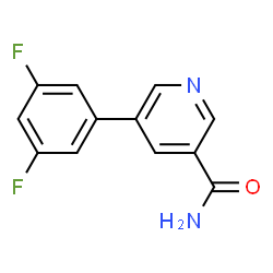 ChemSpider 2D Image | 5-(3,5-Difluorophenyl)nicotinamide | C12H8F2N2O