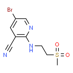 ChemSpider 2D Image | 5-bromo-2-(2-methylsulfonylethylamino)pyridine-3-carbonitrile | C9H10BrN3O2S