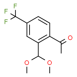 ChemSpider 2D Image | 1-[2-(Dimethoxymethyl)-4-(trifluoromethyl)phenyl]ethanone | C12H13F3O3