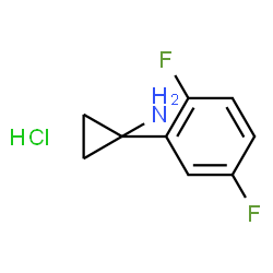 ChemSpider 2D Image | 1-(2,5-Difluorophenyl)cyclopropanamine hydrochloride (1:1) | C9H10ClF2N