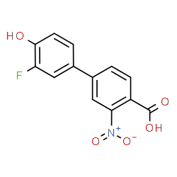 ChemSpider 2D Image | 3'-Fluoro-4'-hydroxy-3-nitro-4-biphenylcarboxylic acid | C13H8FNO5