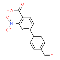 ChemSpider 2D Image | 4'-Formyl-3-nitro-4-biphenylcarboxylic acid | C14H9NO5