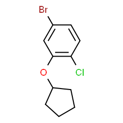 ChemSpider 2D Image | 4-Bromo-1-chloro-2-(cyclopentyloxy)benzene | C11H12BrClO