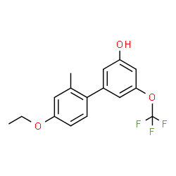 ChemSpider 2D Image | 4'-Ethoxy-2'-methyl-5-(trifluoromethoxy)-3-biphenylol | C16H15F3O3