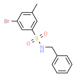 ChemSpider 2D Image | N-Benzyl-3-bromo-5-methylbenzenesulfonamide | C14H14BrNO2S