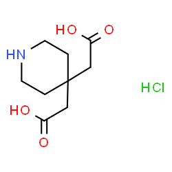 ChemSpider 2D Image | 2,2'-(4,4-Piperidinediyl)diacetic acid hydrochloride (1:1) | C9H16ClNO4
