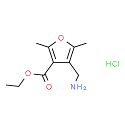 ChemSpider 2D Image | Ethyl 4-(aminomethyl)-2,5-dimethyl-3-furoate hydrochloride (1:1) | C10H16ClNO3