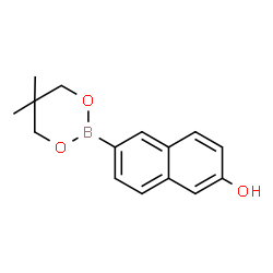 ChemSpider 2D Image | 6-(5,5-Dimethyl-1,3,2-dioxaborinan-2-yl)-2-naphthol | C15H17BO3