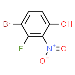 ChemSpider 2D Image | 4-Bromo-3-fluoro-2-nitrophenol | C6H3BrFNO3