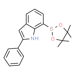 ChemSpider 2D Image | 2-Phenyl-7-(4,4,5,5-tetramethyl-1,3,2-dioxaborolan-2-yl)-1H-indole | C20H22BNO2
