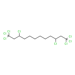 ChemSpider 2D Image | 1,1,1,3,10,12,12,12-Octachlorododecane | C12H18Cl8