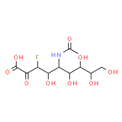 ChemSpider 2D Image | 5-Acetamido-3-fluoro-4,6,7,8,9-pentahydroxy-2-oxononanoic acid | C11H18FNO9